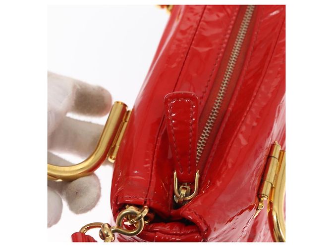 Bolso Miu Miu de cuero patentado 2 en 1 Rojo Dorado Auth 169803 Roja - vista 17