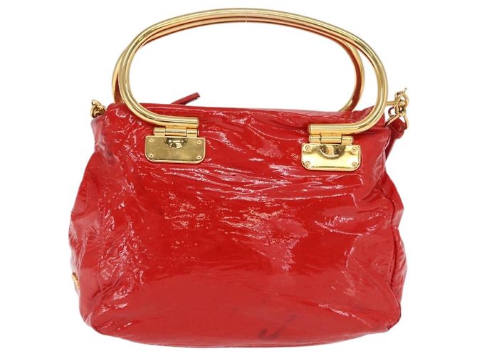 Bolso Miu Miu de cuero patentado 2 en 1 Rojo Dorado Auth 169803 Roja - vista 2
