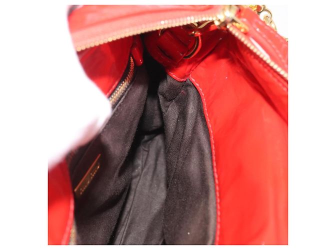Bolso Miu Miu de cuero patentado 2 en 1 Rojo Dorado Auth 169803 Roja - vista 20