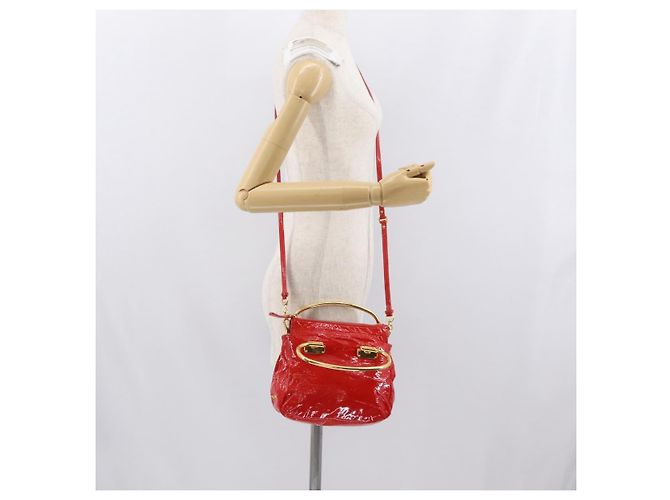 Bolso Miu Miu de cuero patentado 2 en 1 Rojo Dorado Auth 169803 Roja - vista 25