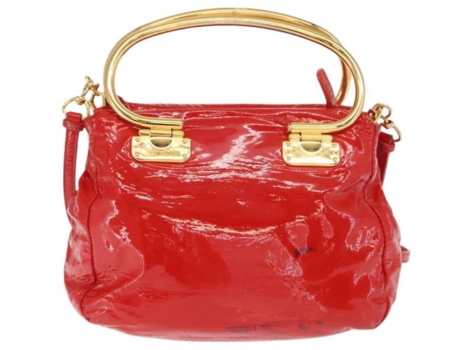 Bolso Miu Miu de cuero patentado 2 en 1 Rojo Dorado Auth 169803 Roja - vista 3