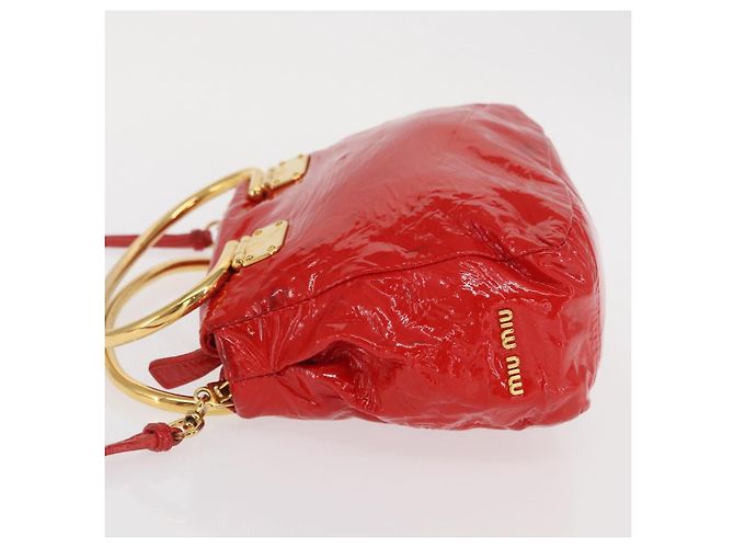 Bolso Miu Miu de cuero patentado 2 en 1 Rojo Dorado Auth 169803 Roja - vista 5