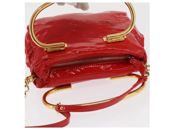 Bolso Miu Miu de cuero patentado 2 en 1 Rojo Dorado Auth 169803 Roja - vista 6