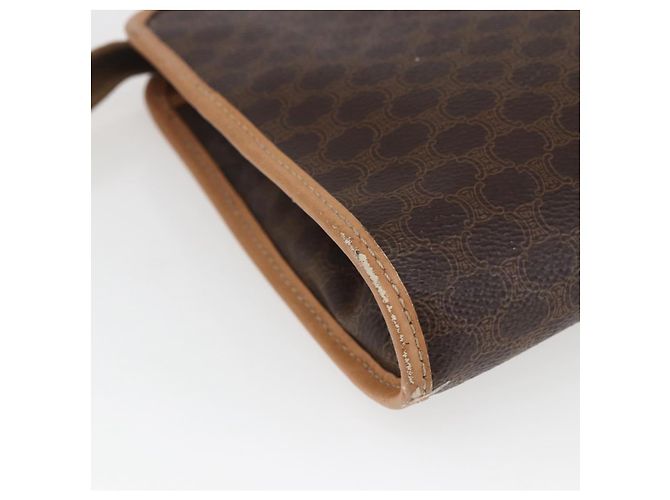 Céline Clutch in tela Macadam CELINE in pelle PVC marrone oro Auth ti3695 D'oro - vista 11