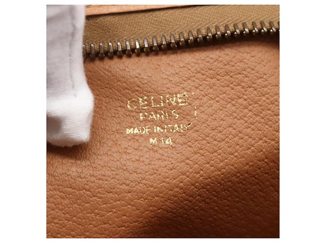 Céline Clutch in tela Macadam CELINE in pelle PVC marrone oro Auth ti3695 D'oro - vista 16