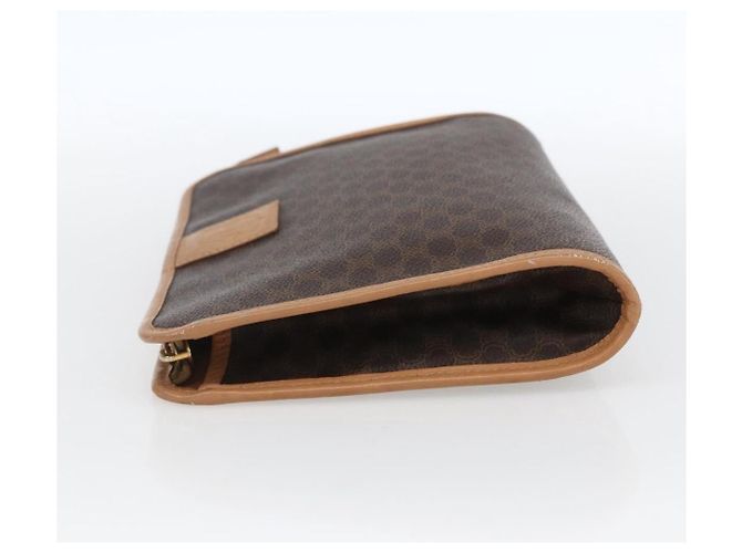 Céline Clutch in tela Macadam CELINE in pelle PVC marrone oro Auth ti3695 D'oro - vista 4