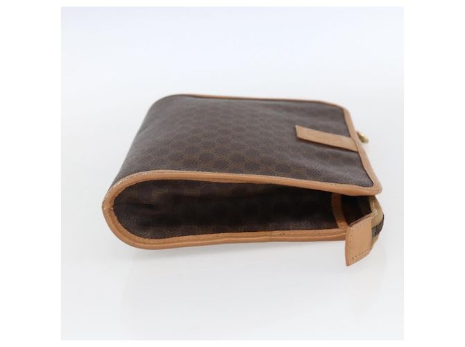 Céline Clutch in tela Macadam CELINE in pelle PVC marrone oro Auth ti3695 D'oro - vista 5