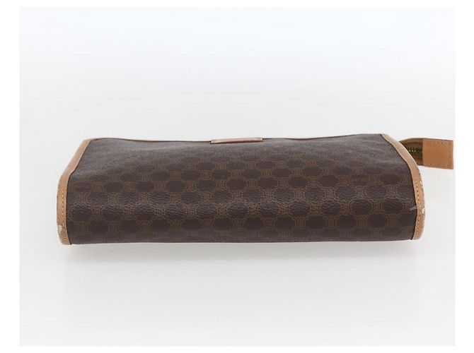 Céline Clutch in tela Macadam CELINE in pelle PVC marrone oro Auth ti3695 D'oro - vista 7