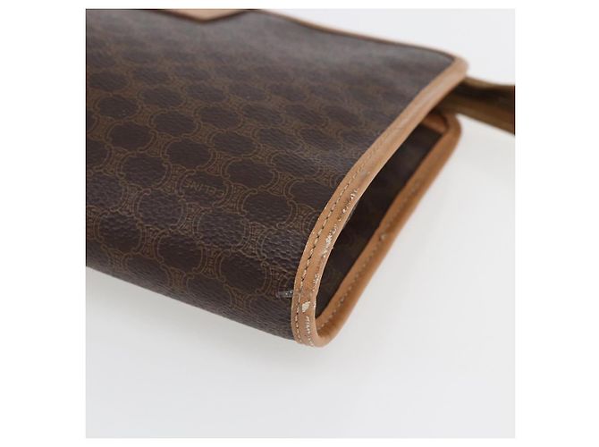 Céline Clutch in tela Macadam CELINE in pelle PVC marrone oro Auth ti3695 D'oro - vista 8
