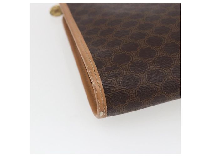Céline Clutch in tela Macadam CELINE in pelle PVC marrone oro Auth ti3695 D'oro - vista 9