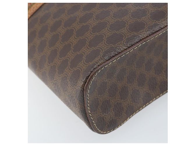 Céline Borsa a mano in tela Macadam CELINE in pelle PVC marrone oro Auth BA10609 D'oro - vista 11