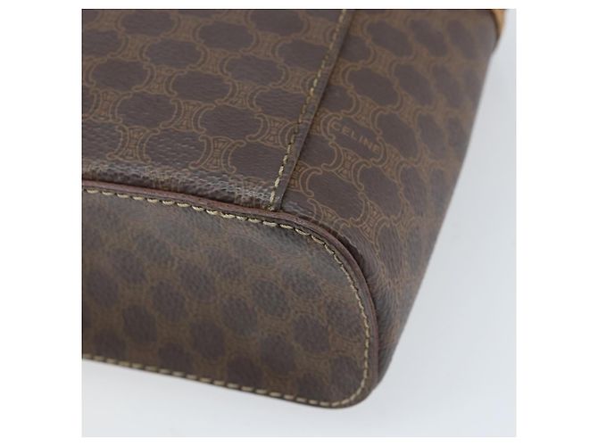 Céline Borsa a mano in tela Macadam CELINE in pelle PVC marrone oro Auth BA10609 D'oro - vista 12