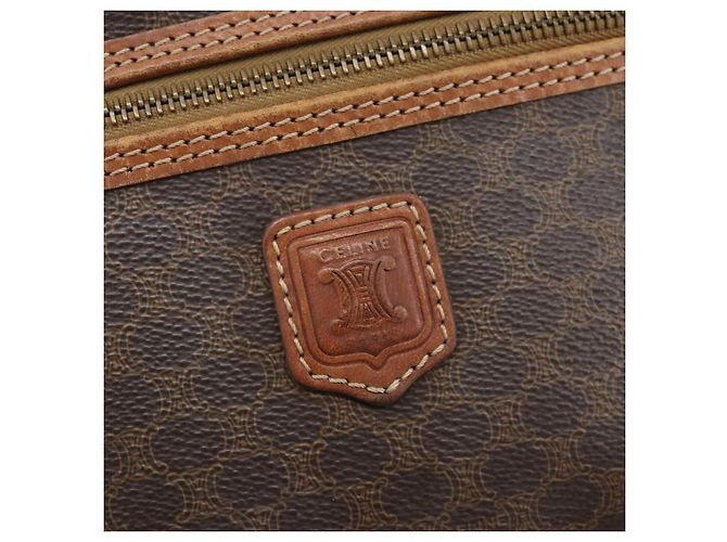 Céline Borsa a mano in tela Macadam CELINE in pelle PVC marrone oro Auth BA10609 D'oro - vista 15