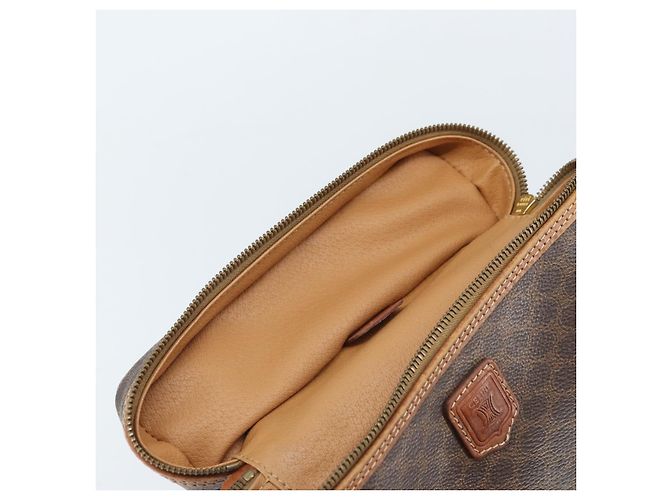 Céline Borsa a mano in tela Macadam CELINE in pelle PVC marrone oro Auth BA10609 D'oro - vista 16