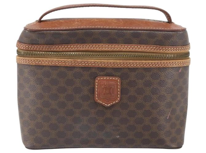 Céline Borsa a mano in tela Macadam CELINE in pelle PVC marrone oro Auth BA10609 D'oro - vista 2