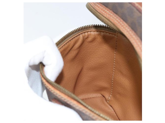 Céline Borsa a mano in tela Macadam CELINE in pelle PVC marrone oro Auth BA10609 D'oro - vista 20
