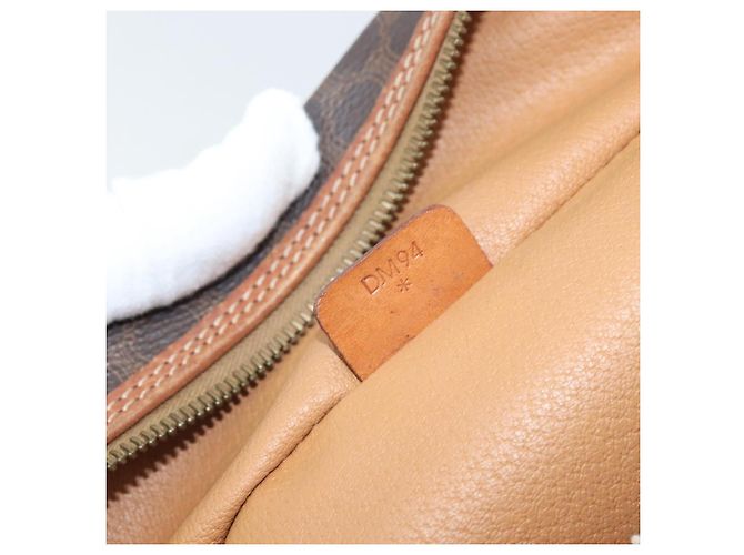 Céline Borsa a mano in tela Macadam CELINE in pelle PVC marrone oro Auth BA10609 D'oro - vista 21