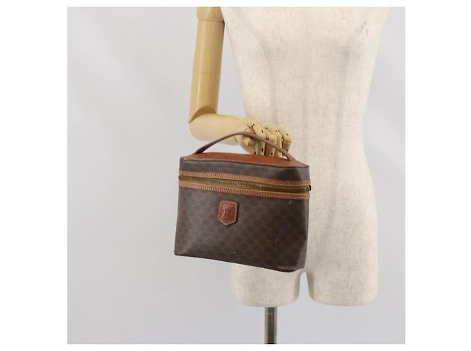 Céline Borsa a mano in tela Macadam CELINE in pelle PVC marrone oro Auth BA10609 D'oro - vista 22