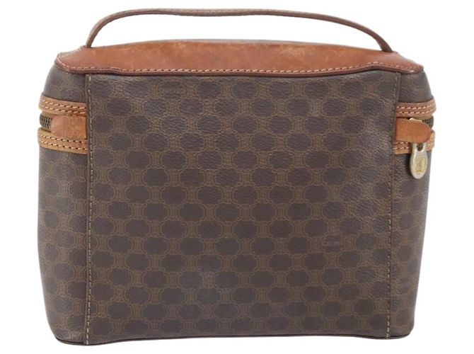 Céline Borsa a mano in tela Macadam CELINE in pelle PVC marrone oro Auth BA10609 D'oro - vista 3