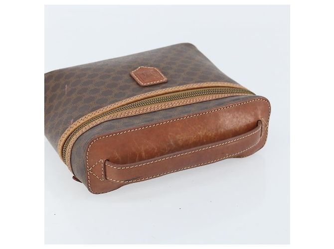 Céline Borsa a mano in tela Macadam CELINE in pelle PVC marrone oro Auth BA10609 D'oro - vista 6