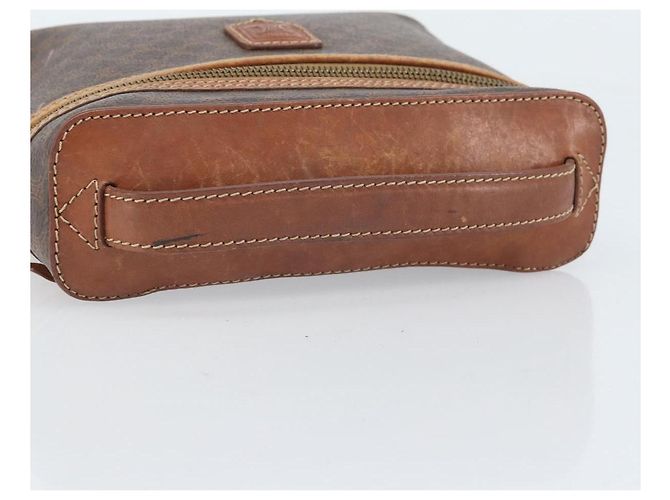 Céline Borsa a mano in tela Macadam CELINE in pelle PVC marrone oro Auth BA10609 D'oro - vista 7