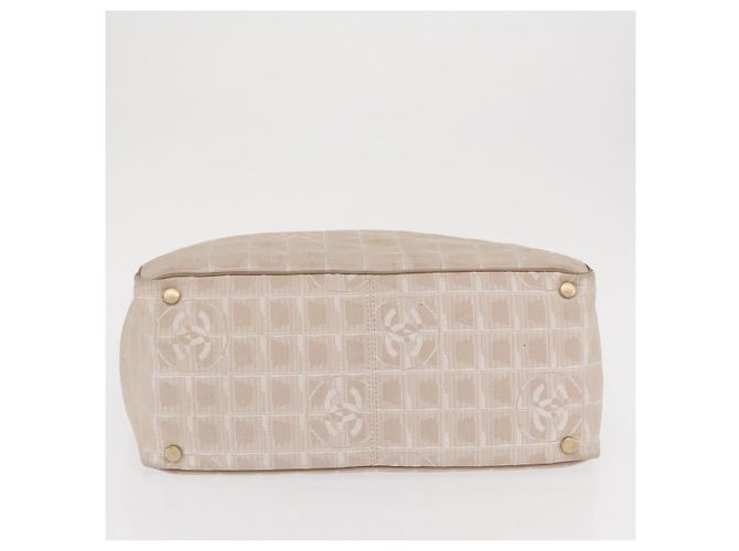 CHANEL Nuova Borsa Tote da Viaggio Nylon Beige Oro CC Auth BA10414 D'oro - vista 11