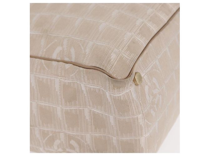 CHANEL Nuova Borsa Tote da Viaggio Nylon Beige Oro CC Auth BA10414 D'oro - vista 12
