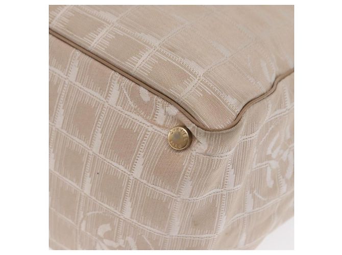 CHANEL Nuova Borsa Tote da Viaggio Nylon Beige Oro CC Auth BA10414 D'oro - vista 13