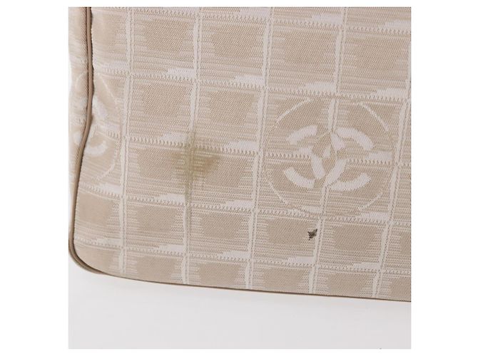 CHANEL Nuova Borsa Tote da Viaggio Nylon Beige Oro CC Auth BA10414 D'oro - vista 3