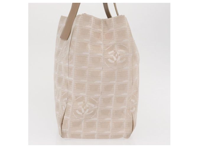 CHANEL Nuova Borsa Tote da Viaggio Nylon Beige Oro CC Auth BA10414 D'oro - vista 5