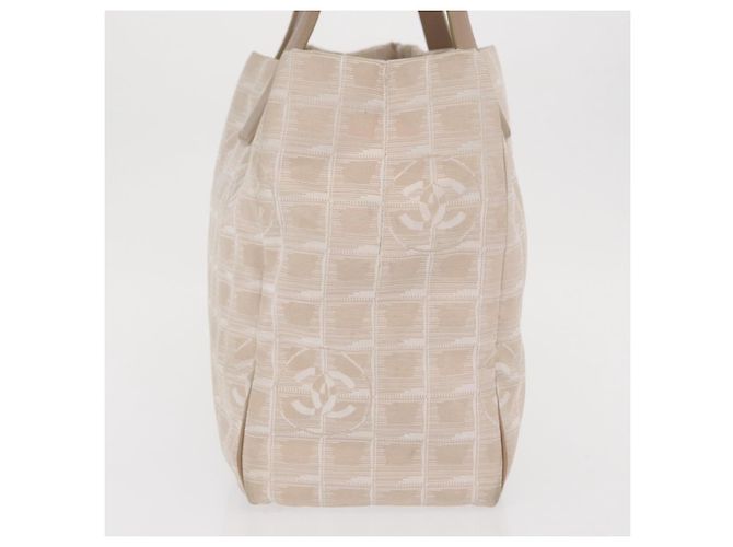 CHANEL Nuova Borsa Tote da Viaggio Nylon Beige Oro CC Auth BA10414 D'oro - vista 6