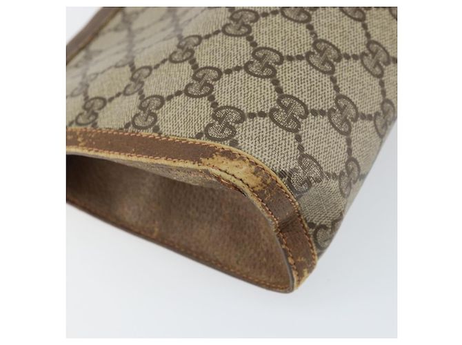 GUCCI GG Supreme Web Sherry Line Clutch Bag PVC Beige Oro 89 01 033 Auth ti3684 - vista 11