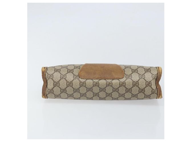 GUCCI GG Supreme Web Sherry Line Clutch Bag PVC Beige Oro 89 01 033 Auth ti3684 - vista 7
