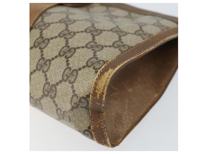 GUCCI GG Supreme Web Sherry Line Clutch Bag PVC Beige Oro 89 01 033 Auth ti3684 - vista 8