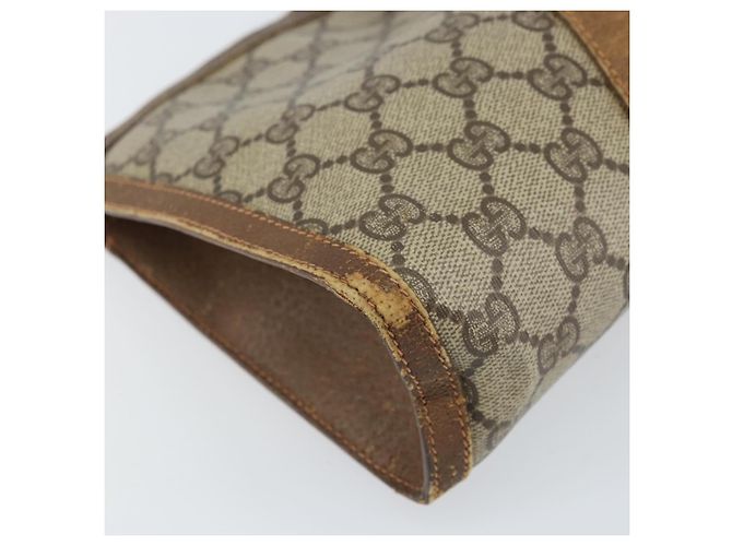 GUCCI GG Supreme Web Sherry Line Clutch Bag PVC Beige Oro 89 01 033 Auth ti3684 - vista 9