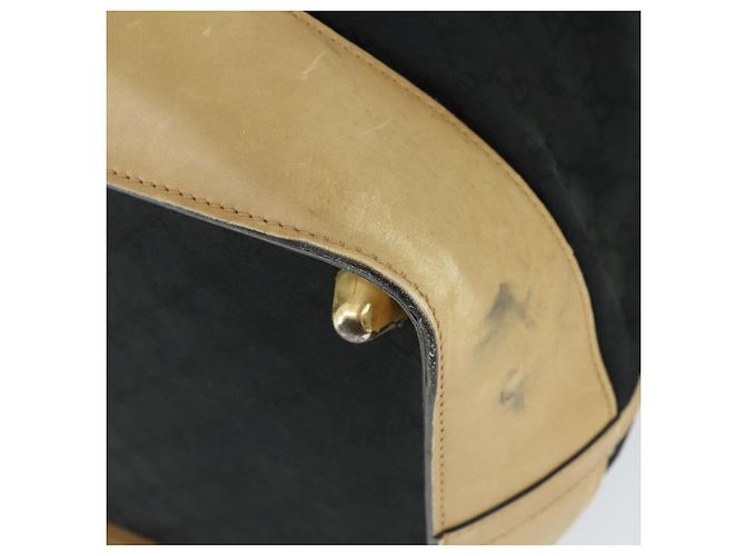 Borsa Boston GG Canvas Gucci Nera Oro Auth 169500 Nero D'oro - vista 11