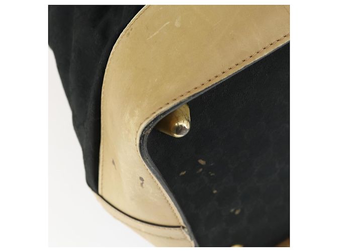 Borsa Boston GG Canvas Gucci Nera Oro Auth 169500 Nero D'oro - vista 12