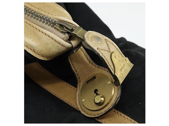 Borsa Boston GG Canvas Gucci Nera Oro Auth 169500 Nero D'oro - vista 13