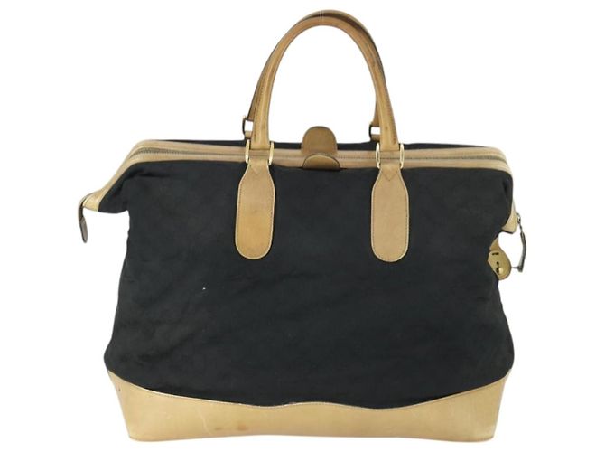 Borsa Boston GG Canvas Gucci Nera Oro Auth 169500 Nero D'oro - vista 2