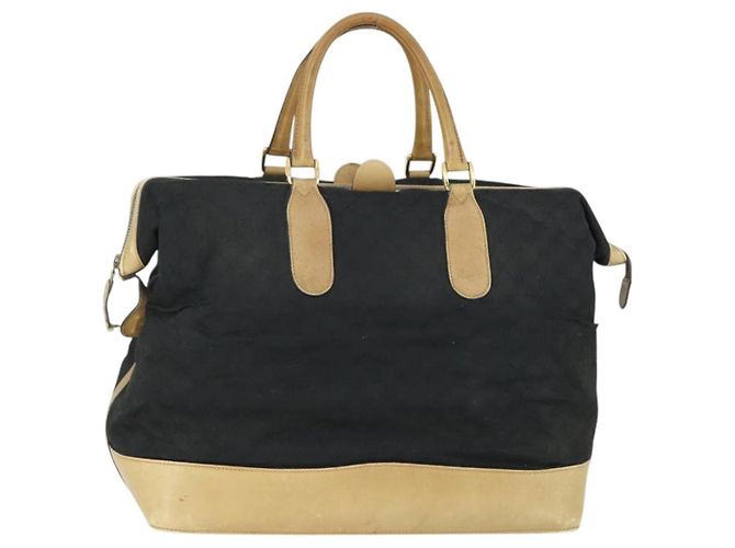 Borsa Boston GG Canvas Gucci Nera Oro Auth 169500 Nero D'oro - vista 21