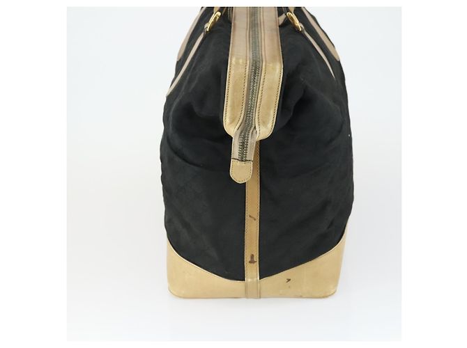 Borsa Boston GG Canvas Gucci Nera Oro Auth 169500 Nero D'oro - vista 3