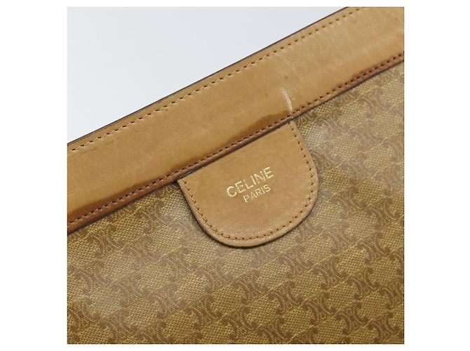 Céline Borsa Clutch in Tela Macadam CELINE PVC Beige Auth ti3691 - vista 12