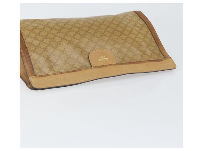 Céline Borsa Clutch in Tela Macadam CELINE PVC Beige Auth ti3691 - vista 6