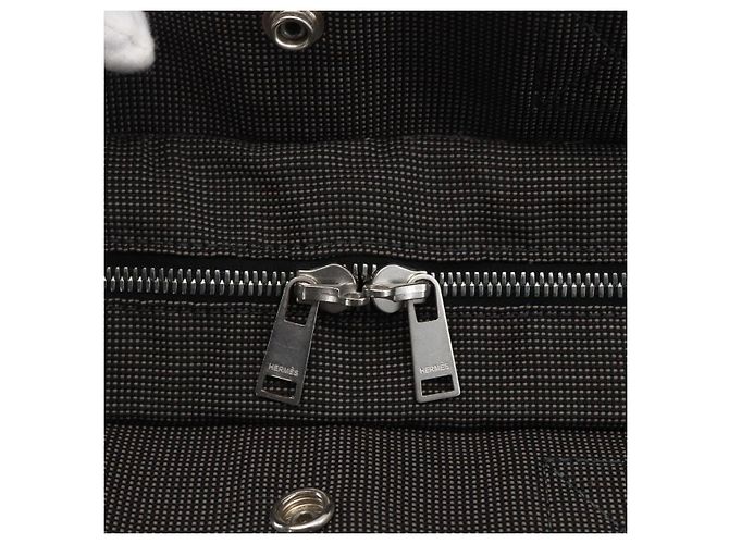 Hermès HERMES Borsa a Mano Her Line Tote MM in Tela Grigia Argento Auth 171993 Marrone - vista 14