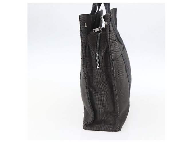 Hermès HERMES Borsa a Mano Her Line Tote MM in Tela Grigia Argento Auth 171993 Marrone - vista 4