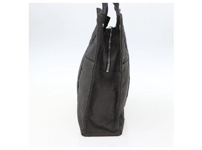 Hermès HERMES Borsa a Mano Her Line Tote MM in Tela Grigia Argento Auth 171993 Marrone - vista 5