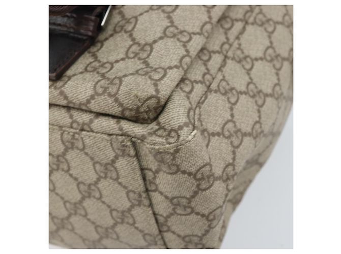 Borsa a mano GG Supreme in PVC beige e argento di GUCCI 140959 Auth ka2238 - vista 10