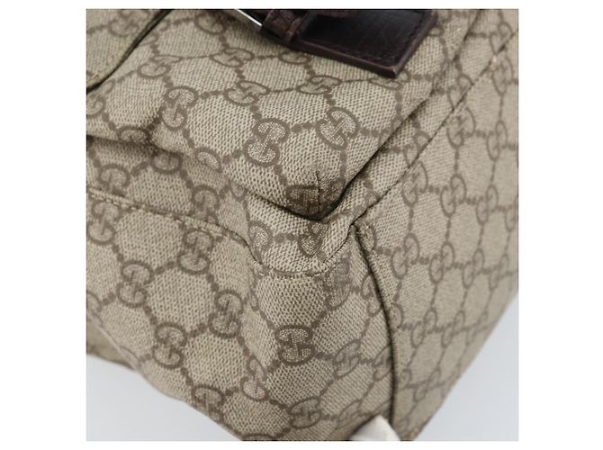 Borsa a mano GG Supreme in PVC beige e argento di GUCCI 140959 Auth ka2238 - vista 11