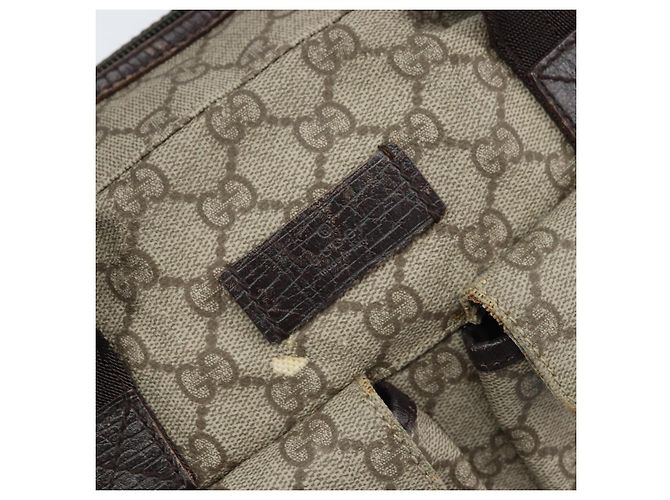 Borsa a mano GG Supreme in PVC beige e argento di GUCCI 140959 Auth ka2238 - vista 15