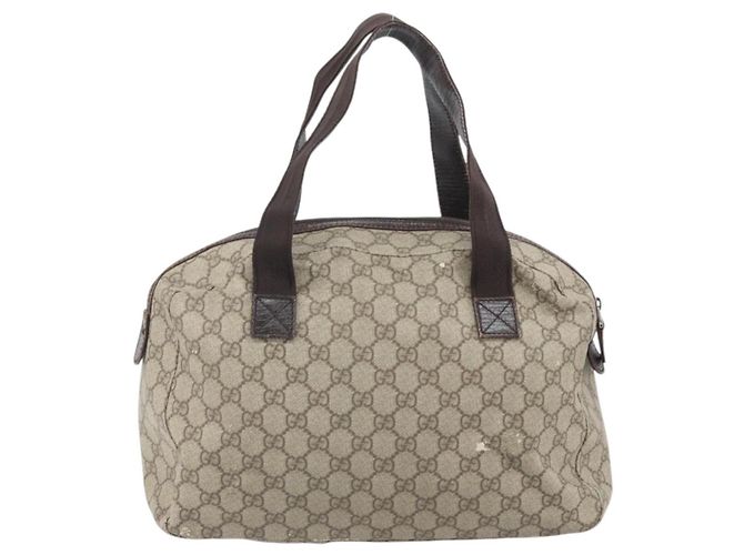 Borsa a mano GG Supreme in PVC beige e argento di GUCCI 140959 Auth ka2238 - vista 3